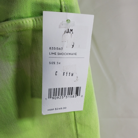 NEW J Brand Skinny Cropped Jeans Lime Shockwave Green Womens Size 24 - Picture 9 of 9